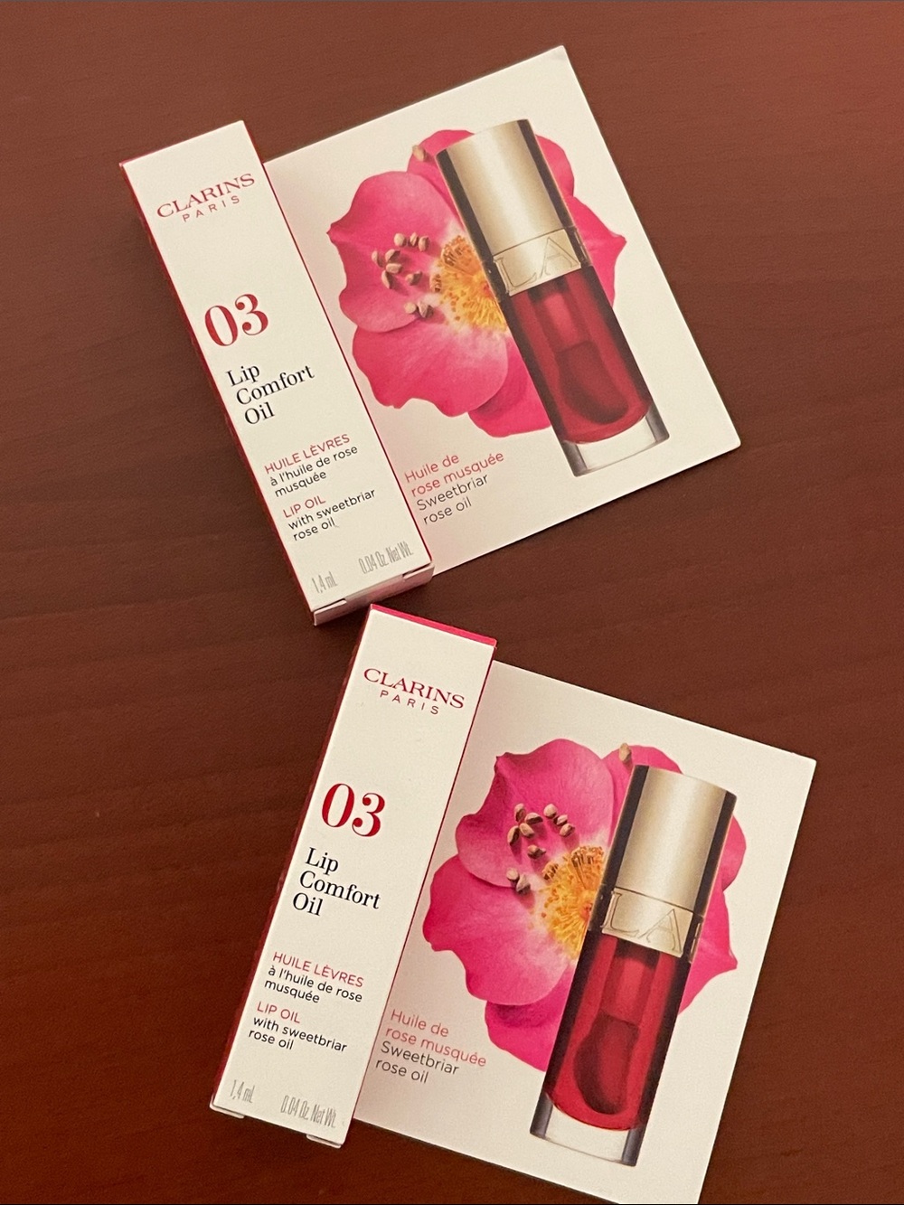 2/$20 Clarins Lip Comfort Oil 03 mini size 1.4ml